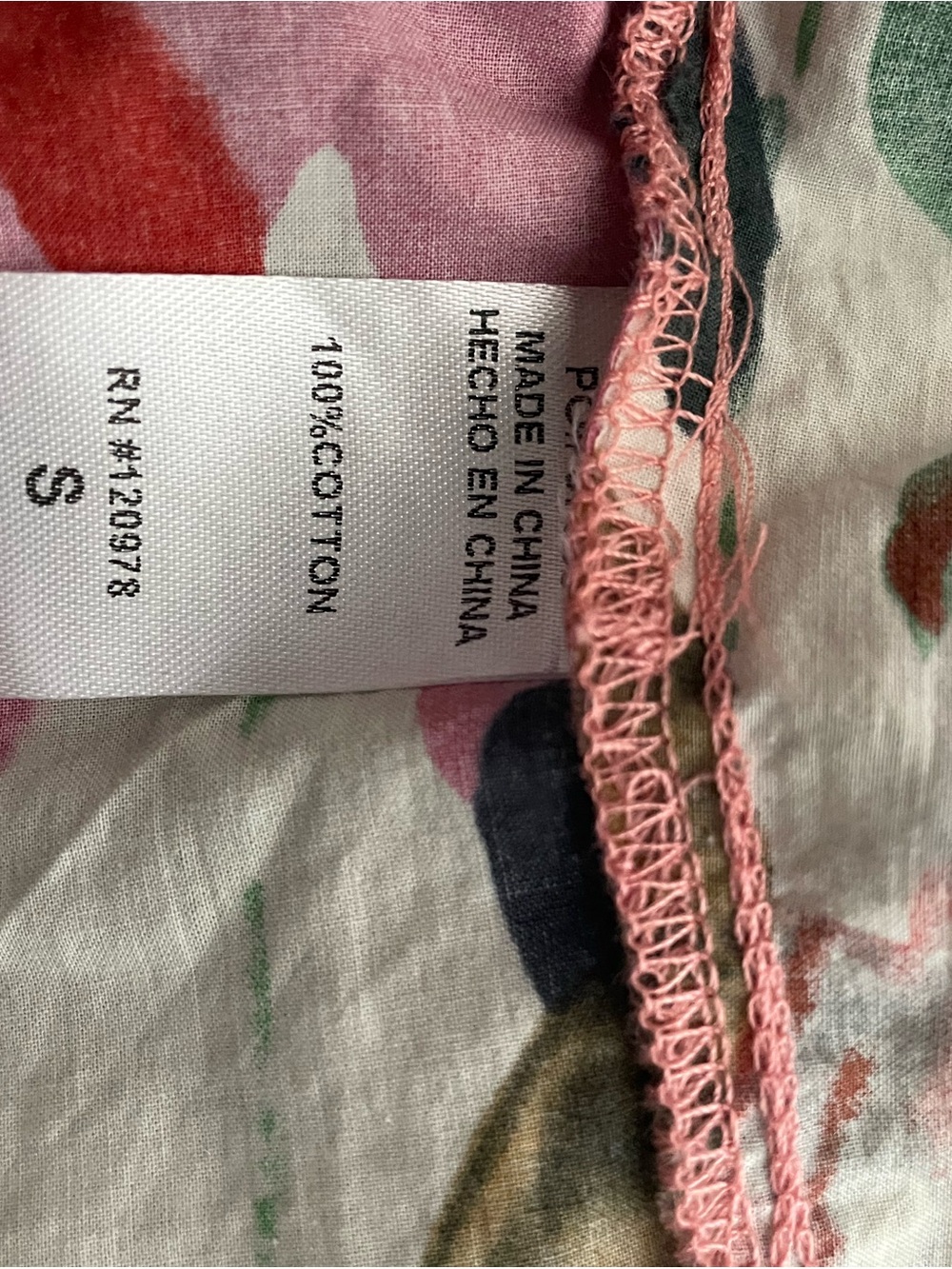 entro Floral Pop-Over Blouse in Pink, White, Green, Brown - Picture 4 of 5